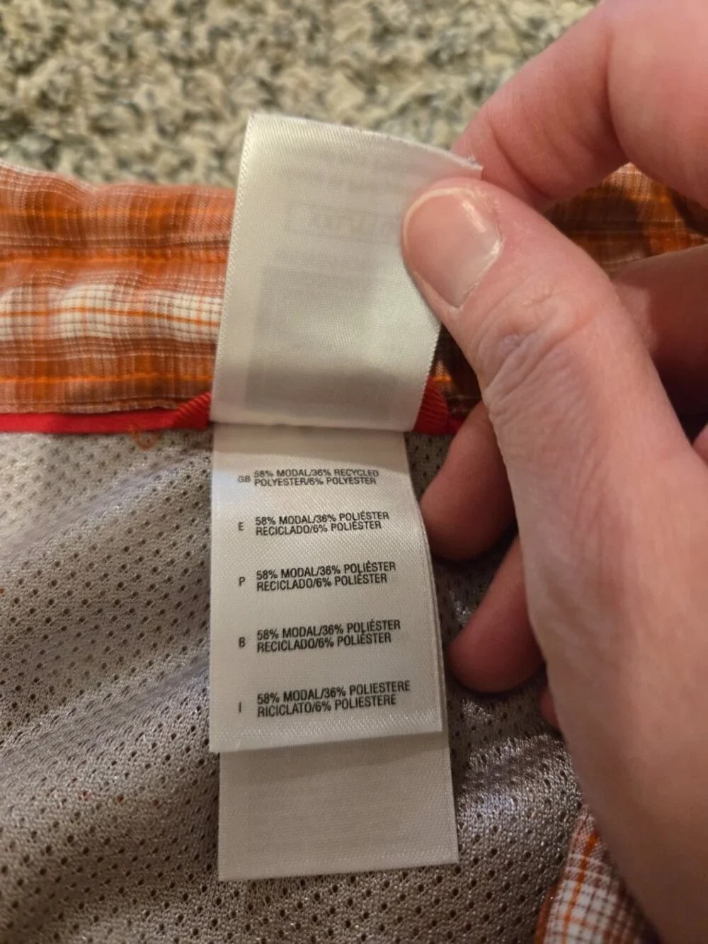 The North Face Plaid Button Down Short Sleeved Shirt Orange XXL